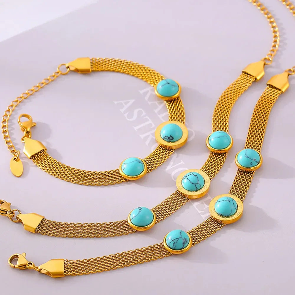 Turquoise Titanium Steel Bracelet - VAleG