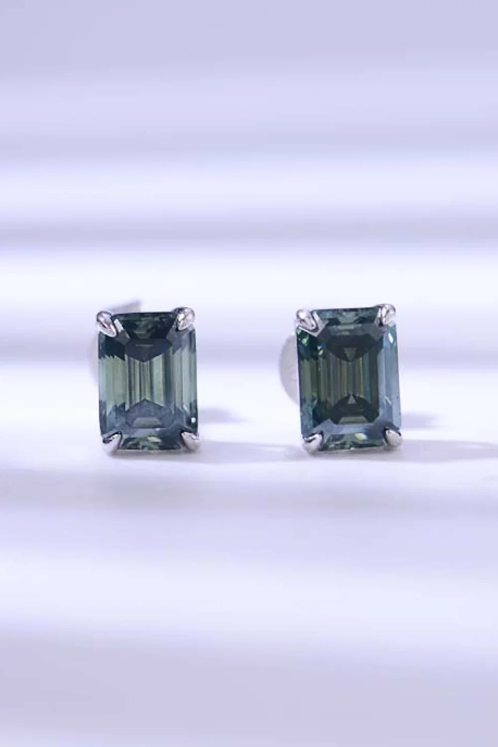 2 Carat Moissanite Stud Earrings in Green - VAleG