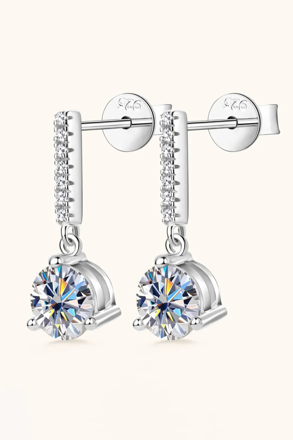 2 Carat Moissanite 925 Sterling Silver Drop Earrings - VAleG