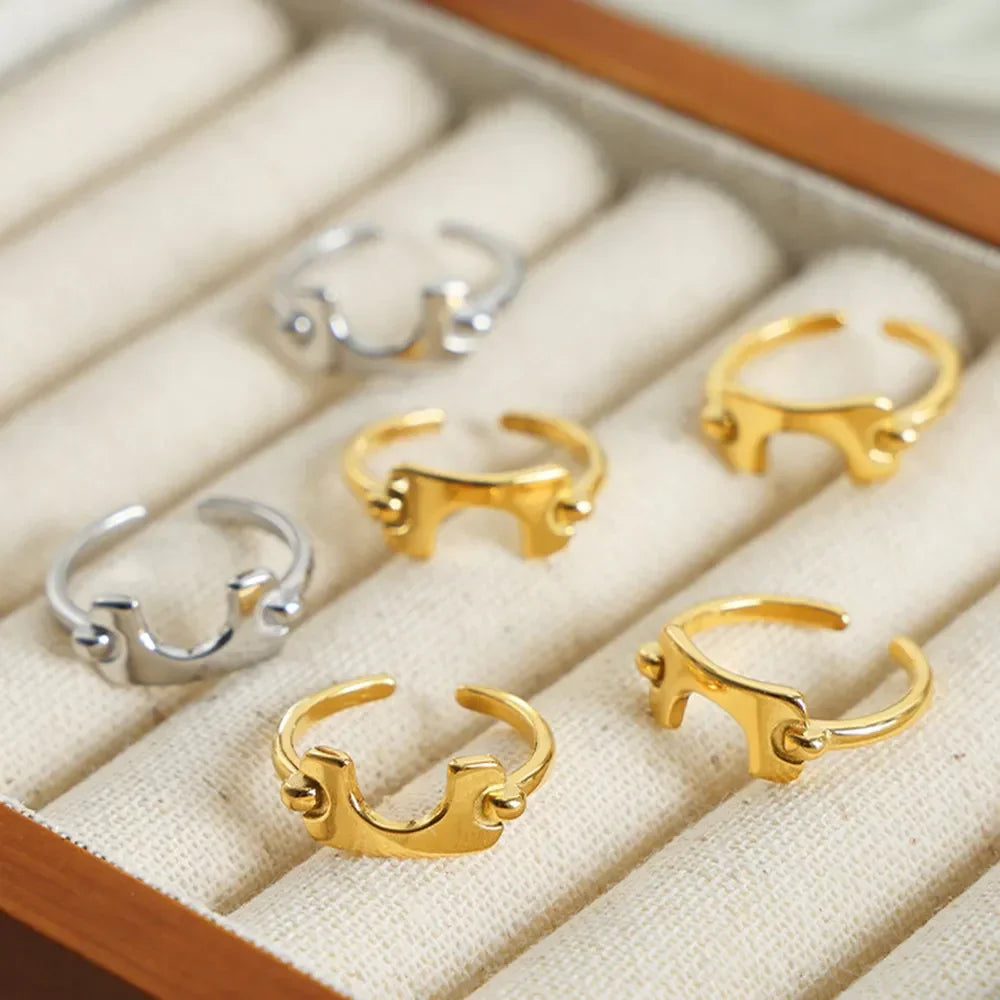 18K Gold-Plated Irregular Open Ring - VAleG