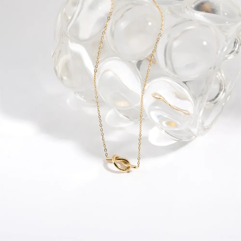 18K Gold-Plated Knotted Necklace - VAleG