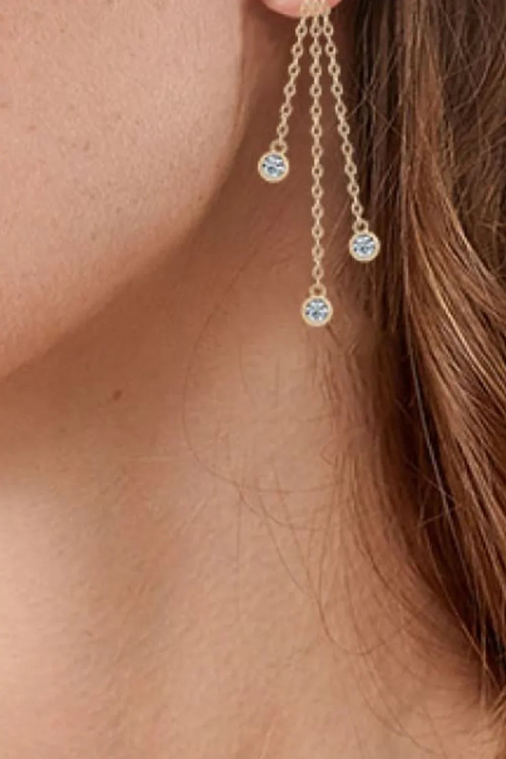 1.2 Carat Moissanite Layered Chain Earrings - VAleG