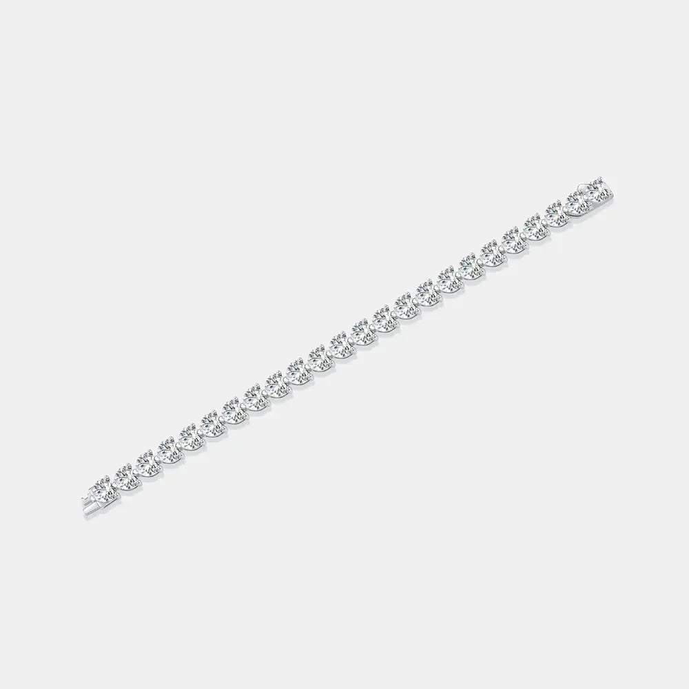 24 Carat Moissanite 925 Sterling Silver Heart Bracelet - VAleG