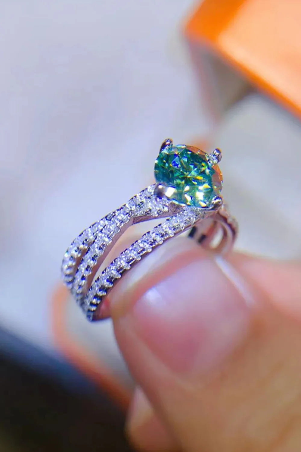 1 Carat Moissanite Contrast 925 Sterling Silver Ring - VAleG