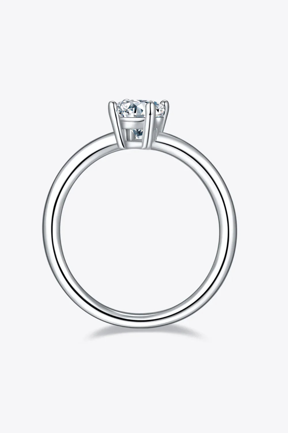 1 Carat Moissanite 925 Sterling Silver Solitaire Ring - VAleG