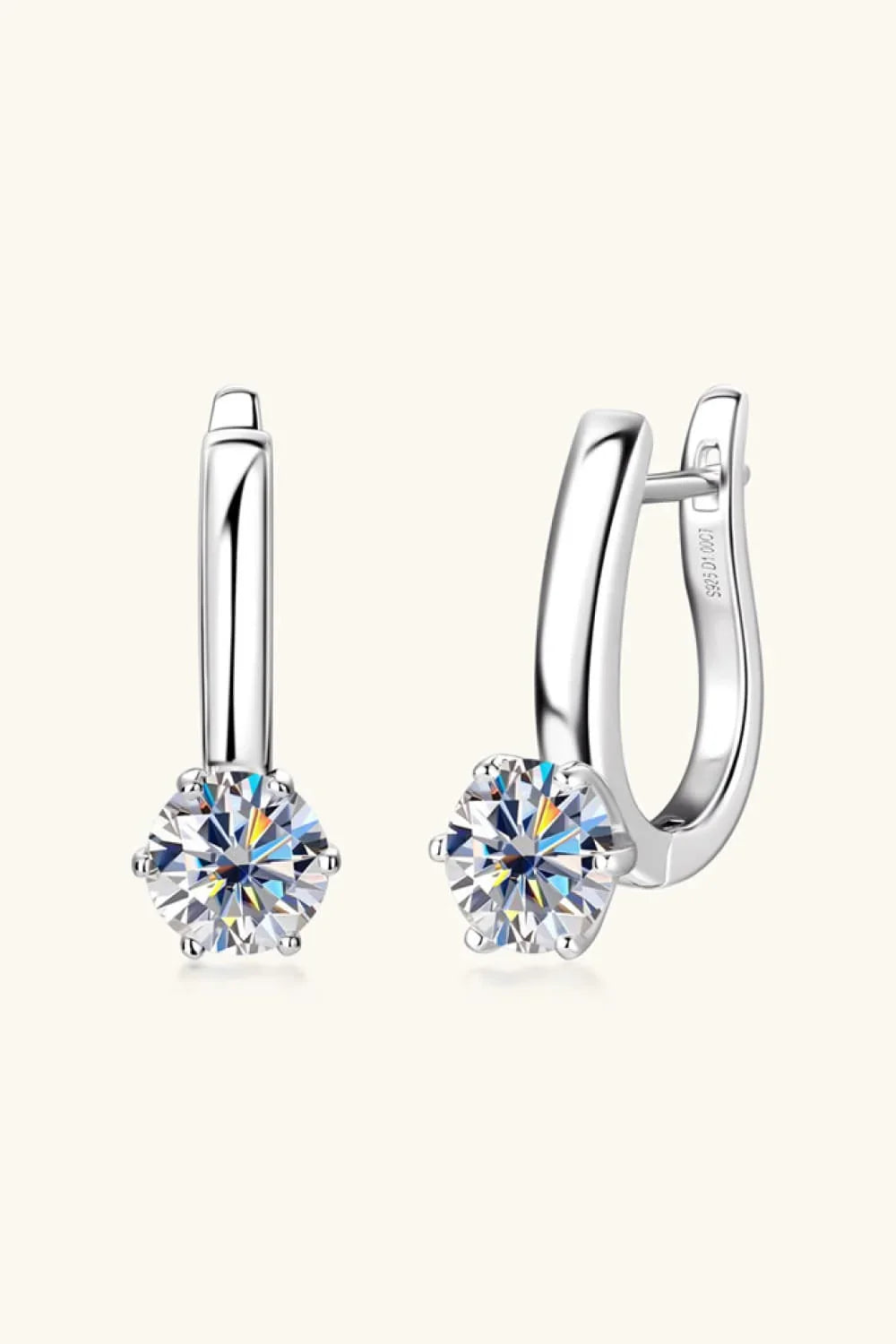 2 Carat Moissanite 925 Sterling Silver Earrings - VAleG