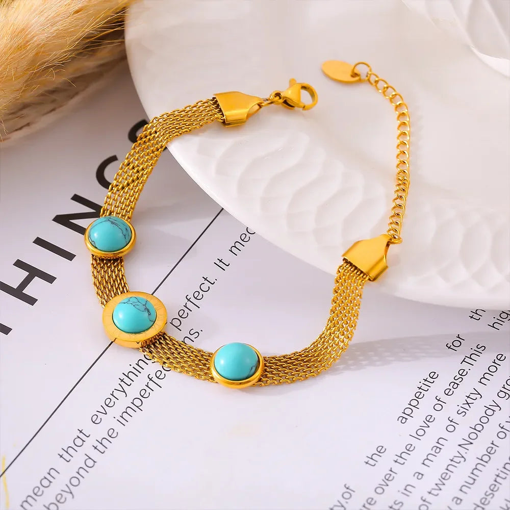 Turquoise Titanium Steel Bracelet - VAleG