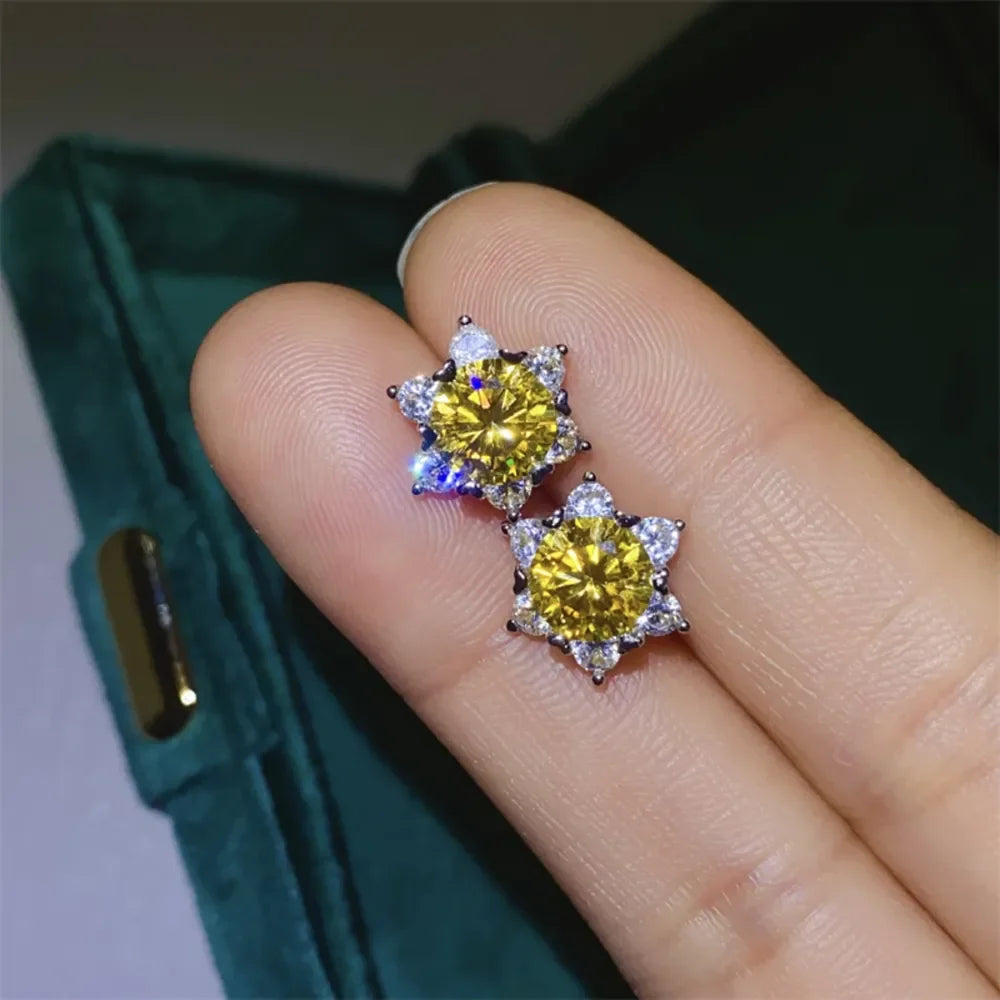 2 Carat Moissanite 925 Sterling Silver Stud Earrings - VAleG