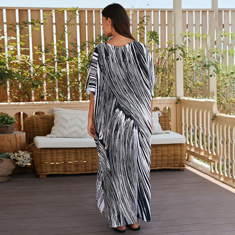 Women's Cotton Tie Dyed Beach Dress - VAleG