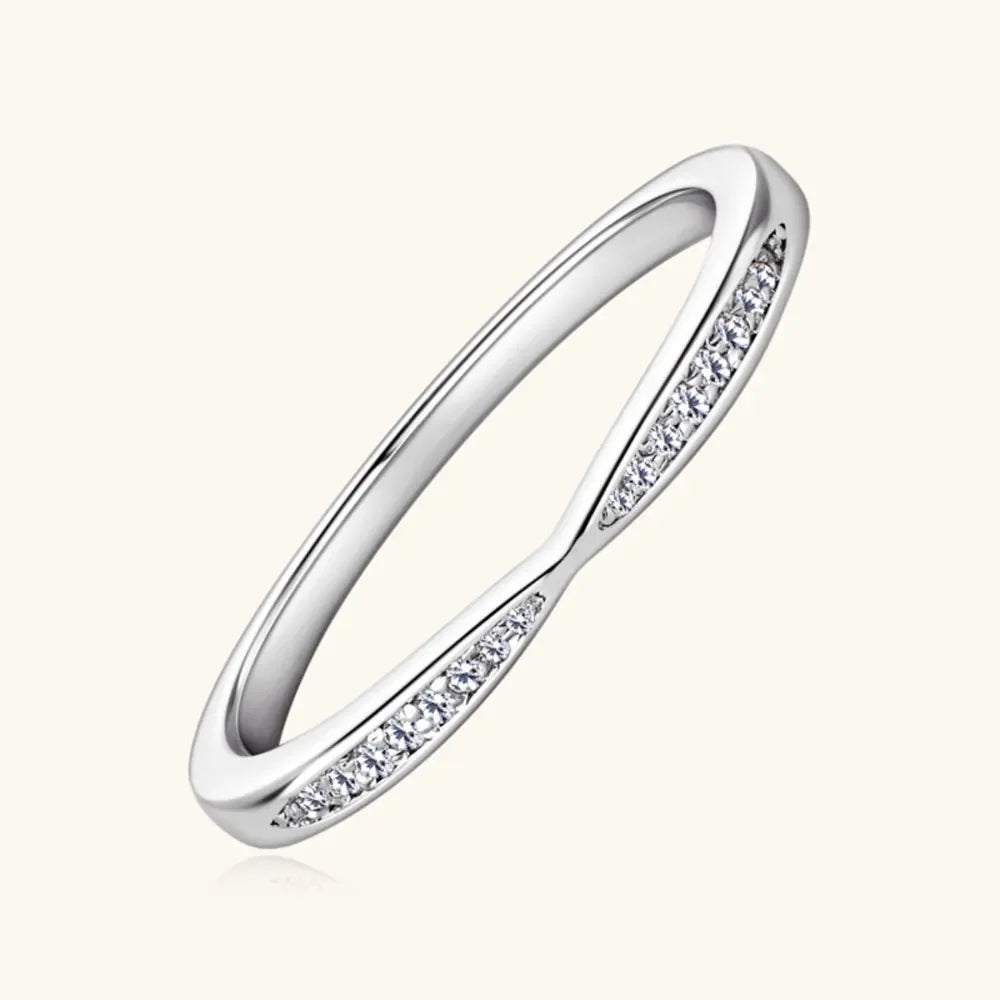 925 Sterling Silver Inlaid Moissanite Ring - VAleG