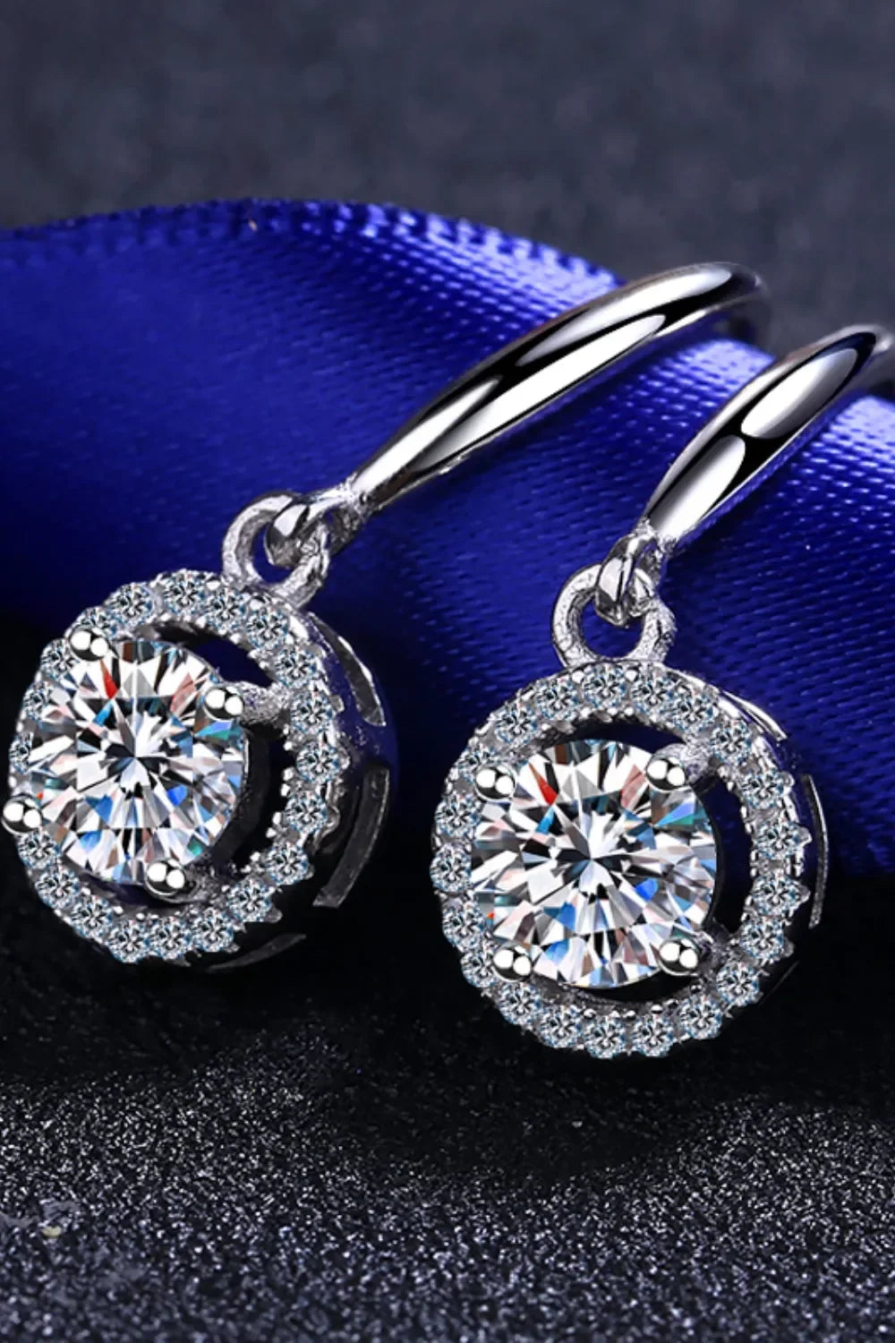 1 Carat Moissanite 925 Sterling Silver Drop Earrings - VAleG