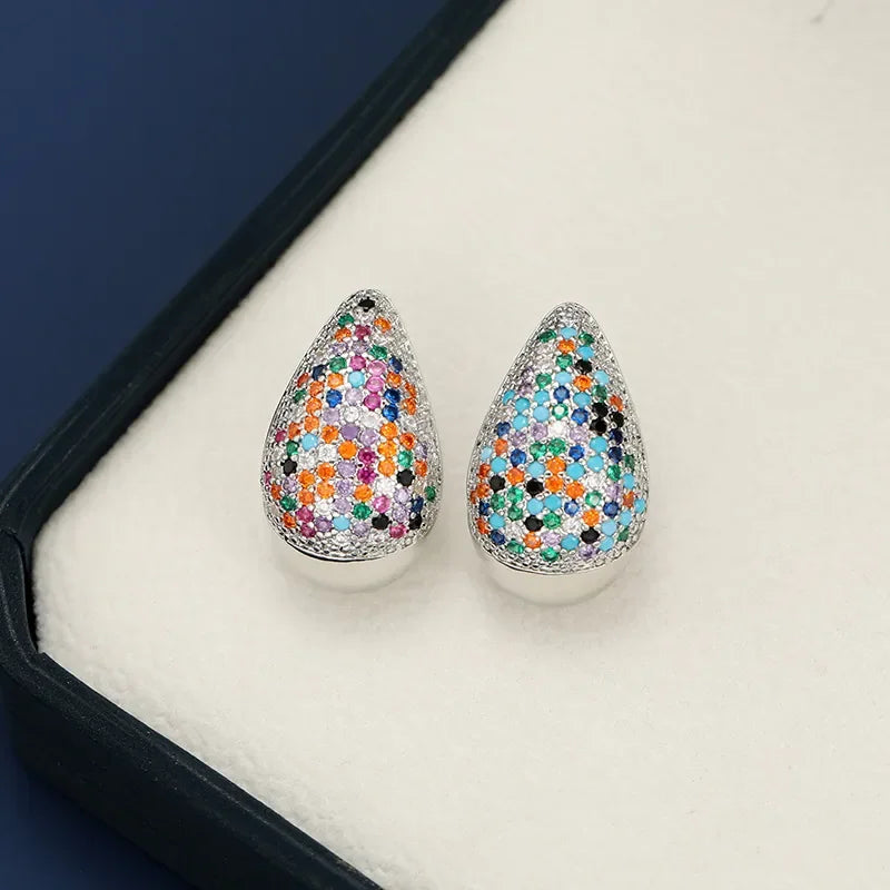 18K Gold-Plated Zircon Teardrop Earring - VAleG