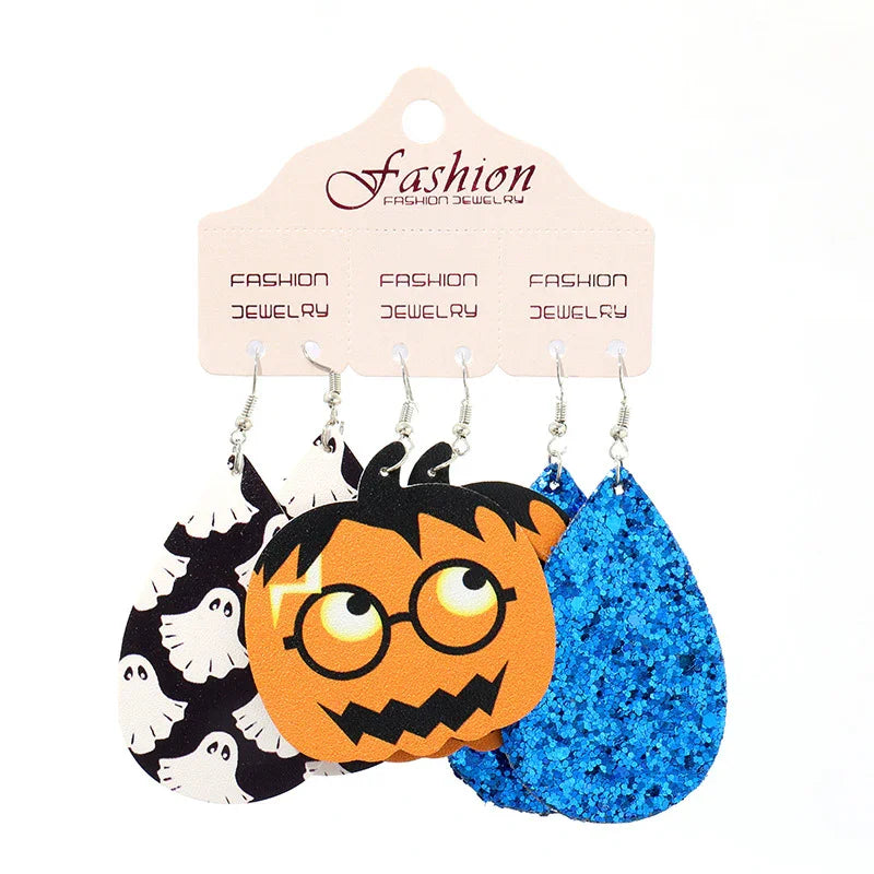 Teardrop Shape Halloween Theme Dangle Earrings - VAleG