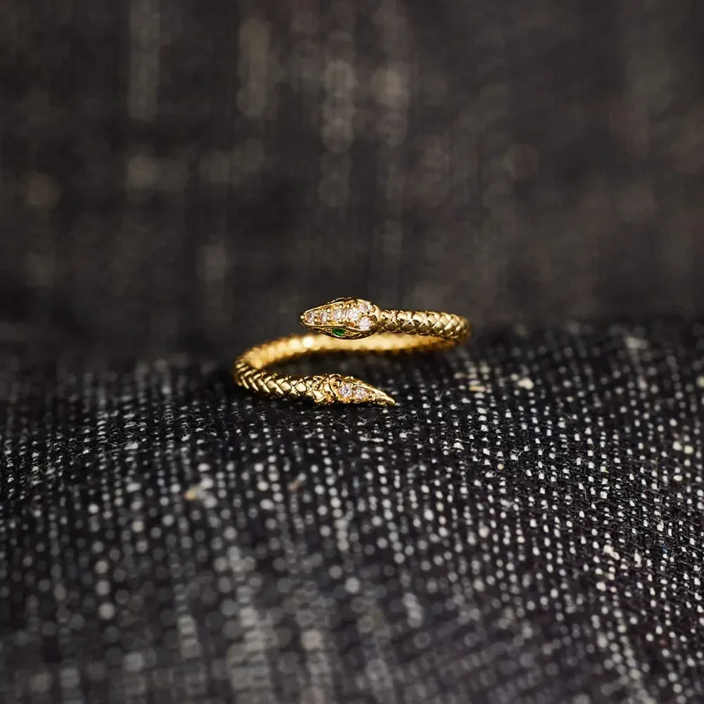 Snake Shape 18K Gold-Plated Bypass Ring - VAleG