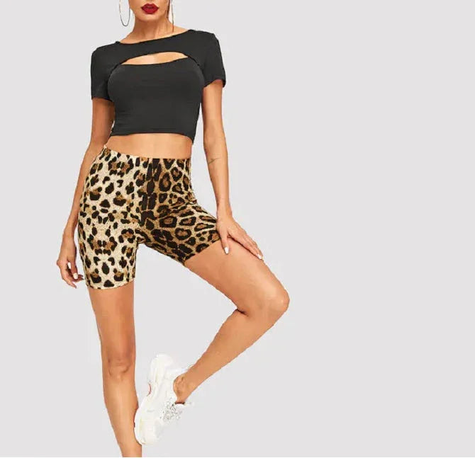 Fashion sexy leopard print hip shorts - VAleG