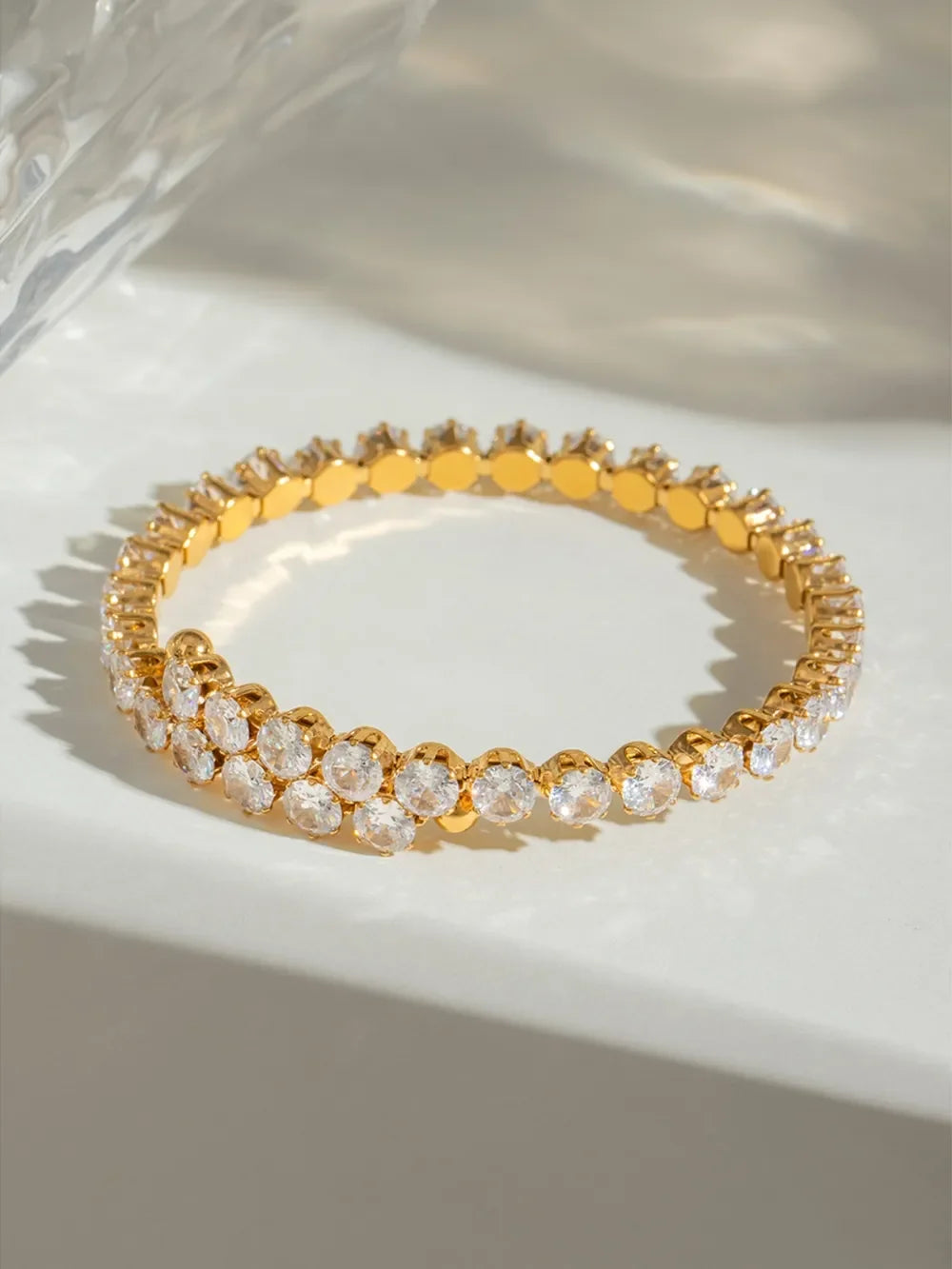 Stainless Steel Inlaid Zircon Bracelet - VAleG