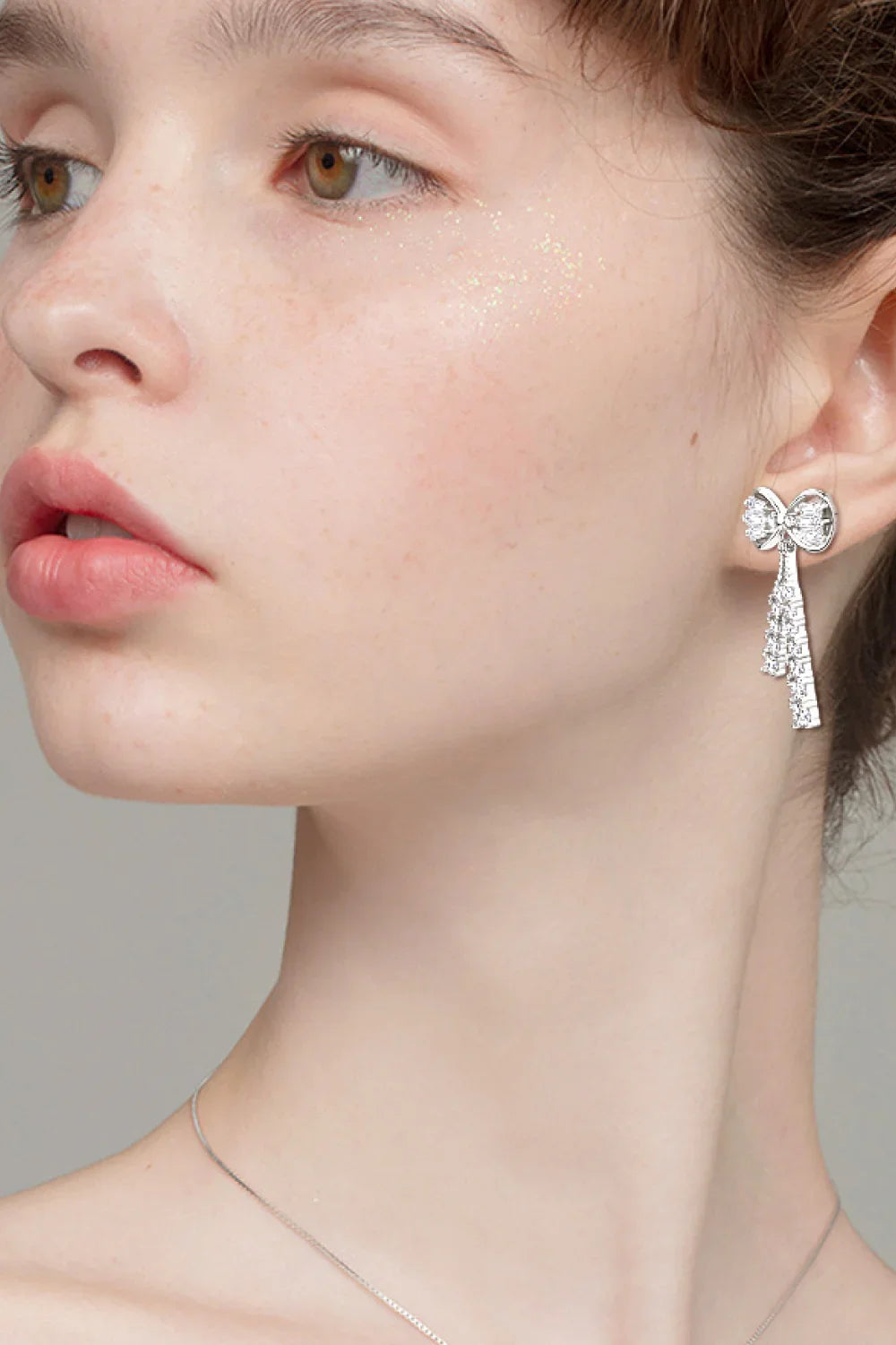 1.12 Carat Moissanite 925 Sterling Silver Bow Earrings - VAleG