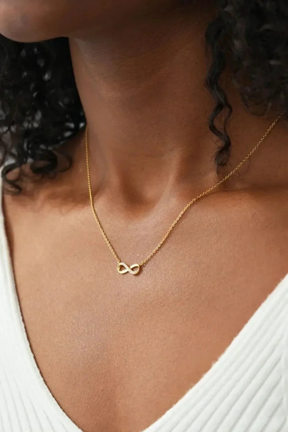 925 Sterling Silver Inland Zircon Infinite Necklace - VAleG