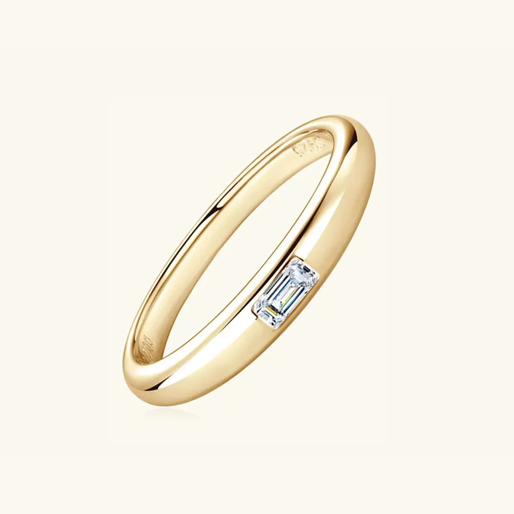 925 Sterling Silver Inlaid Moissanite Ring - VAleG