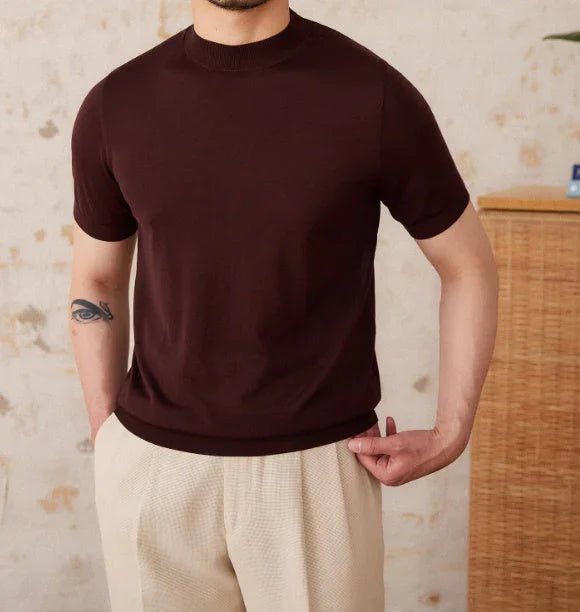 Slim Fit Small Round Neck Short Sleeve - VAleG
