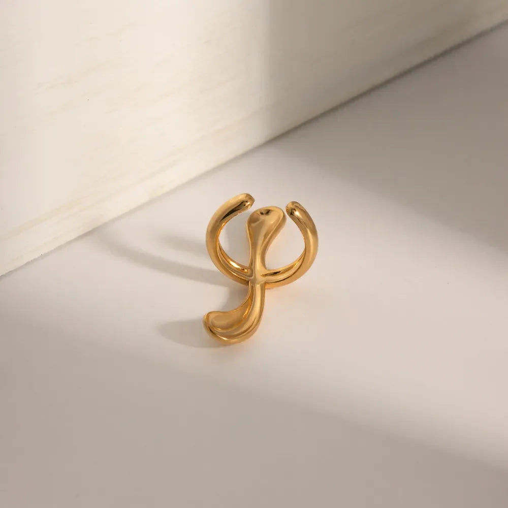 18K Gold-Plated Stainless Steel Cuff Earrings - VAleG