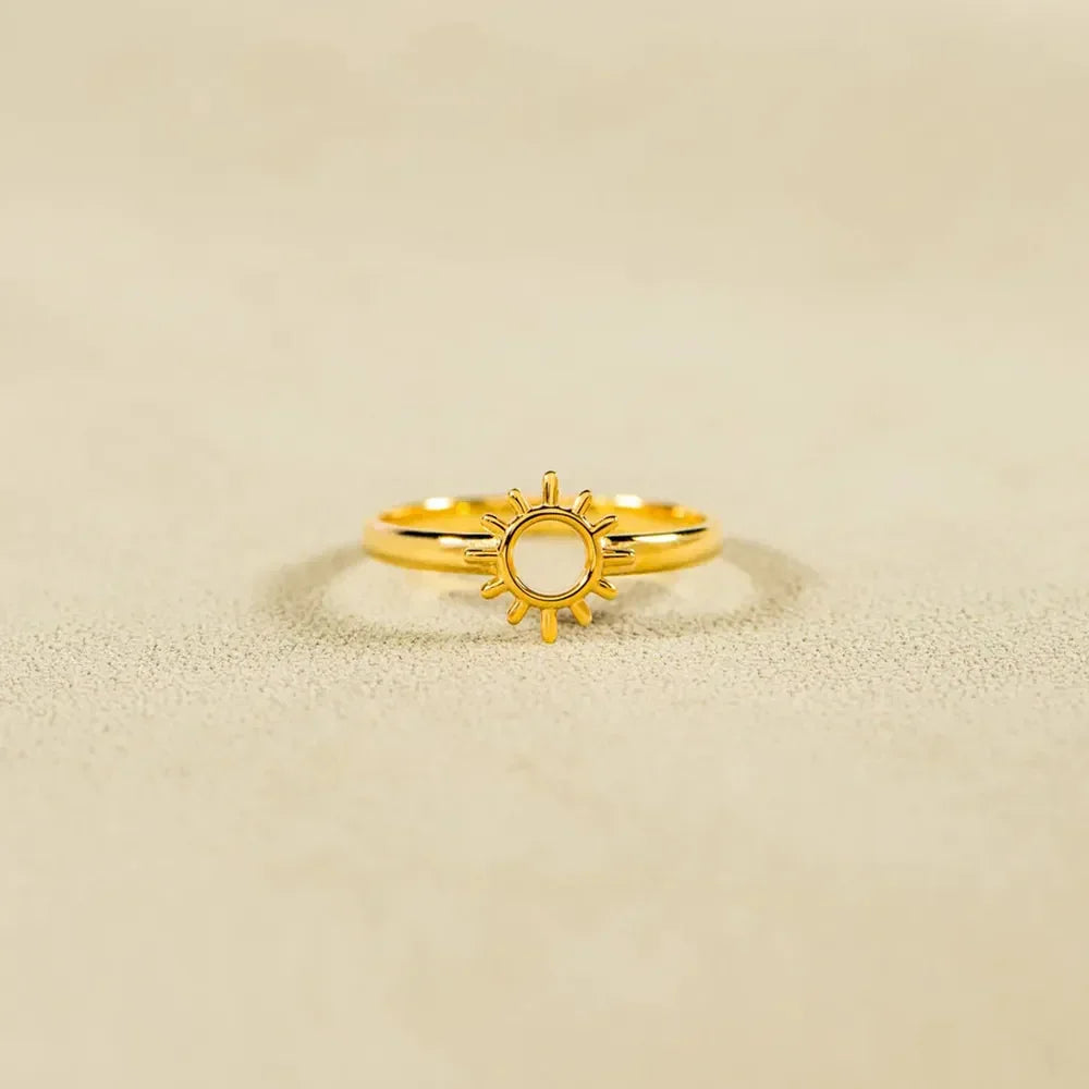 Sun Shape 18K Gold-Plated Ring - VAleG