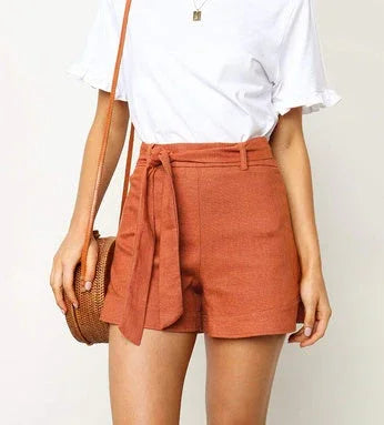 Women's pants with loose ties and high waist - VAleG
