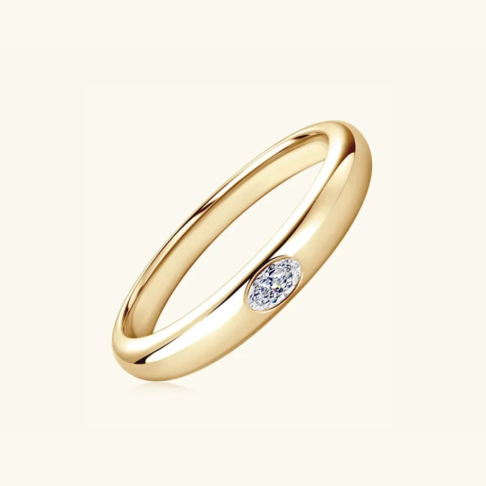 925 Sterling Silver Inlaid Moissanite Ring - VAleG