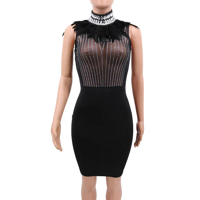 Bandage beads evening dress - VAleG