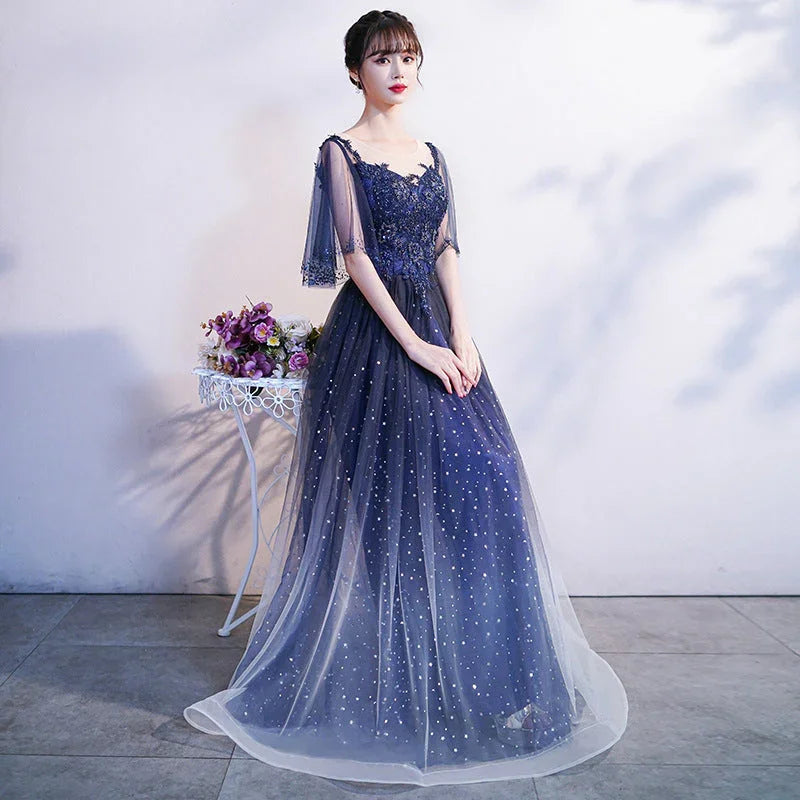 Spring Art Exam Black Xianqi Student Host Annual Party Dress - VAleG