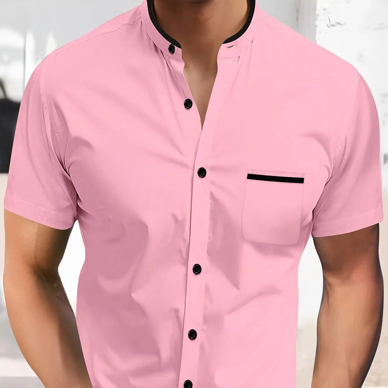 Solid Color Shirt Korean Summer New Button Short Sleeve - VAleG