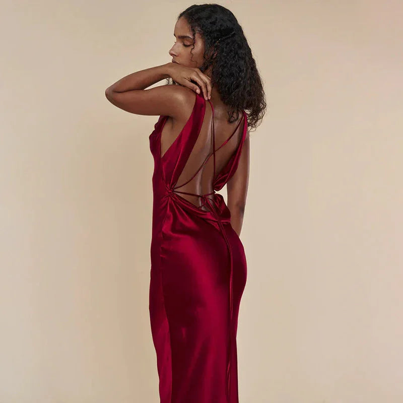 Women's Clothing Banquet Style Evening Lace Up Long Dress - VAleG