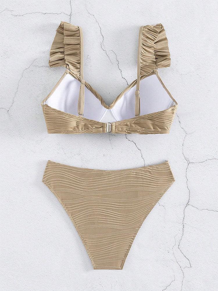 Solid Color Women's Beach Bikini Swimsuit - VAleG
