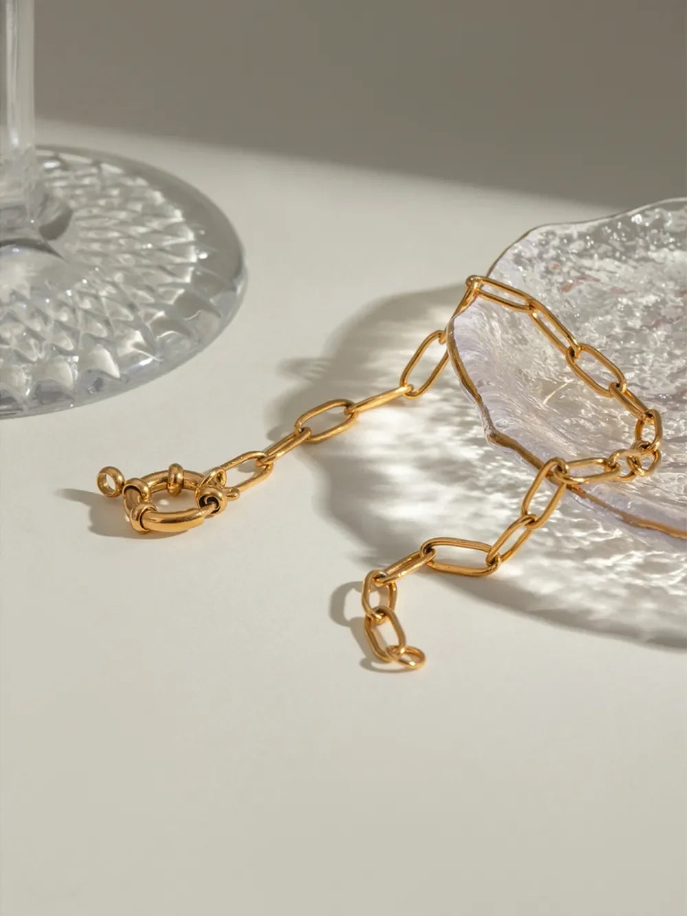 18K Gold-Plated Stainless Steel Chain Bracelet - VAleG