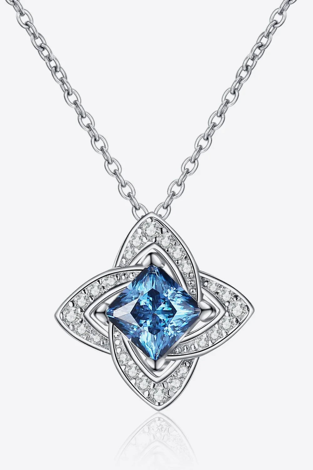 1 Carat Moissanite Floral Pendant Necklace - VAleG