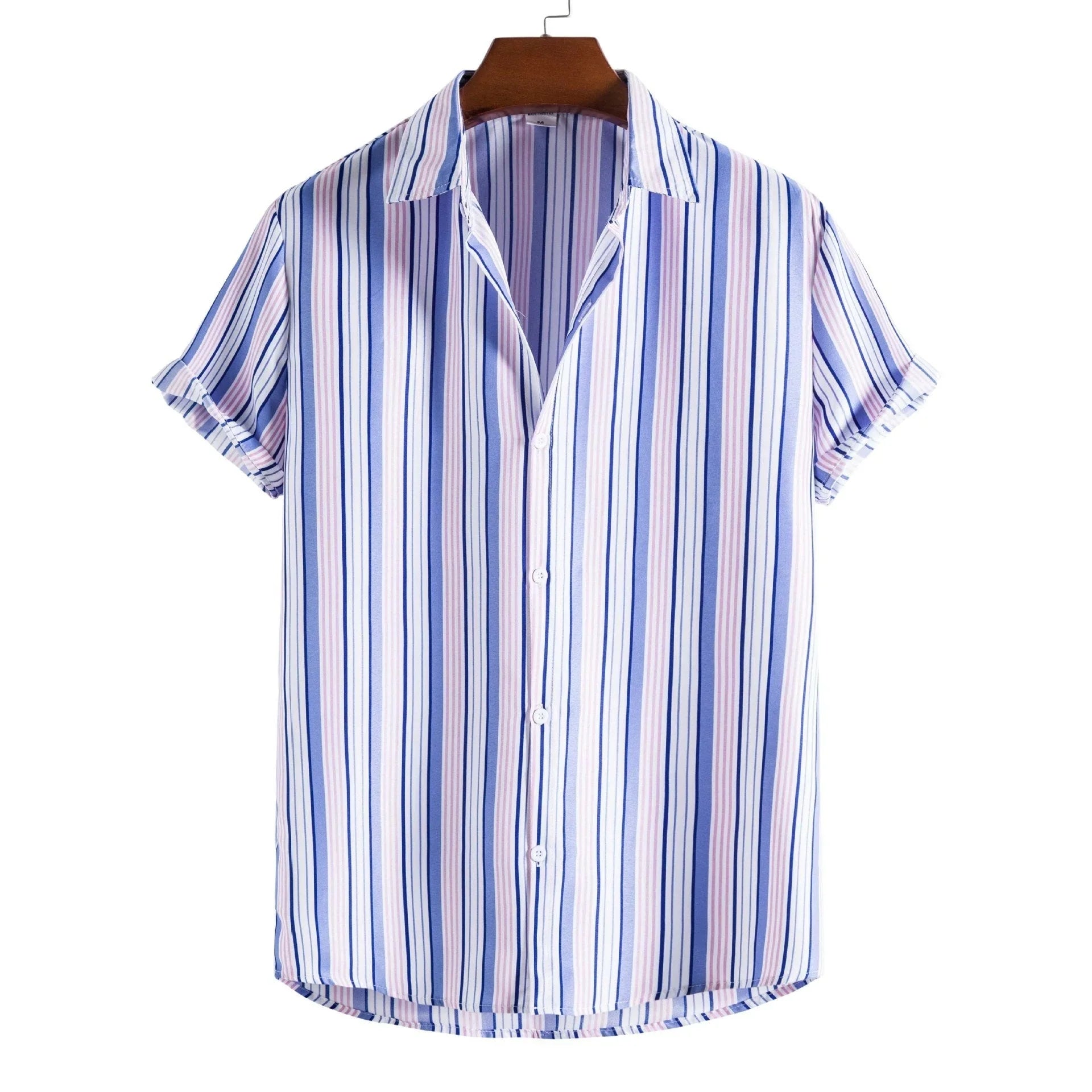 Printed Casual Men's Short-sleeved Shirt Lapel - VAleG