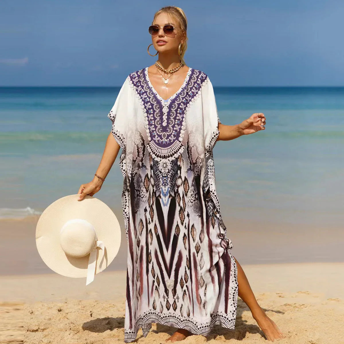 19 Colors Beach Cover-up Bohemian Beach Dress Plus Size - VAleG