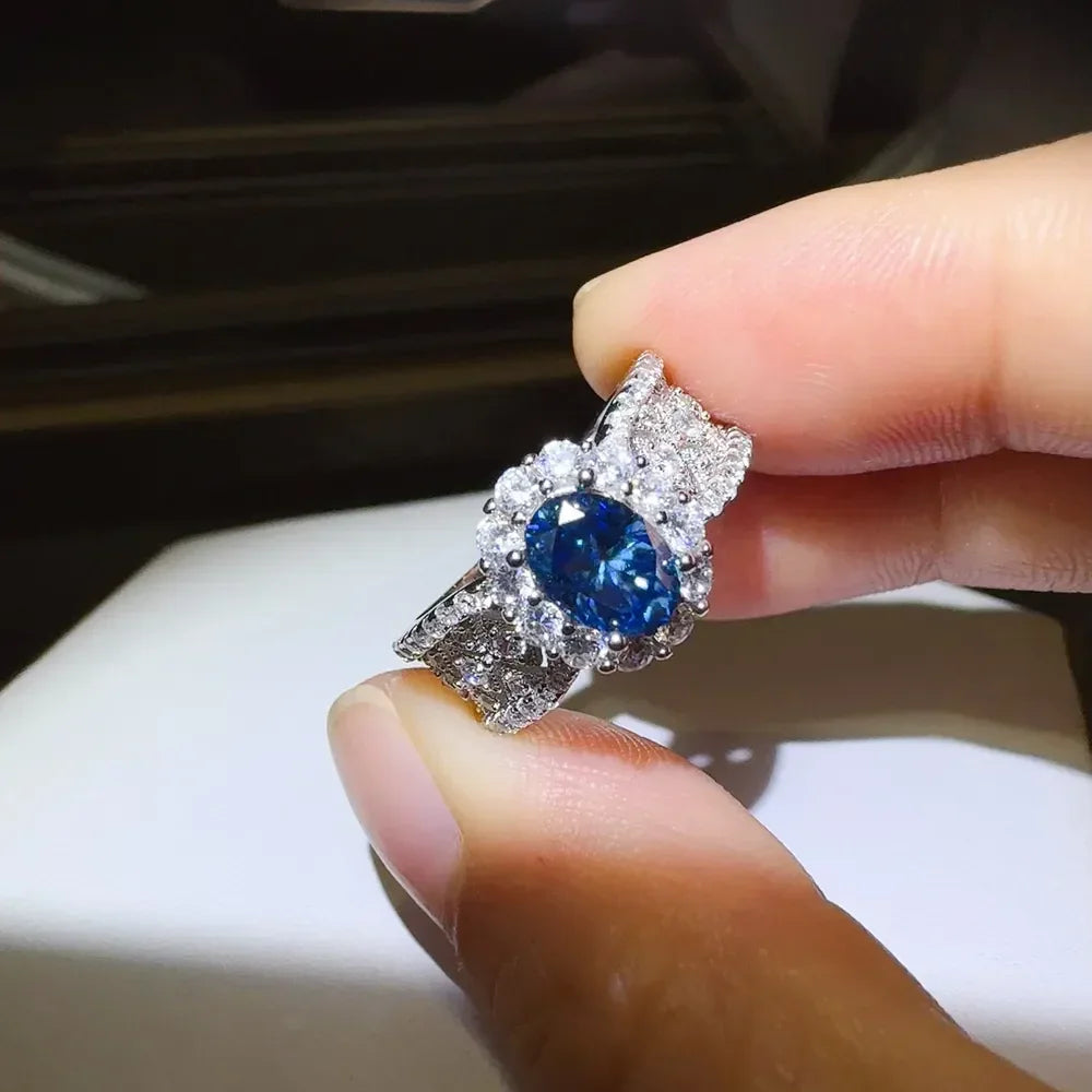 1 Carat Moissanite Zircon 925 Sterling Silver Ring - VAleG