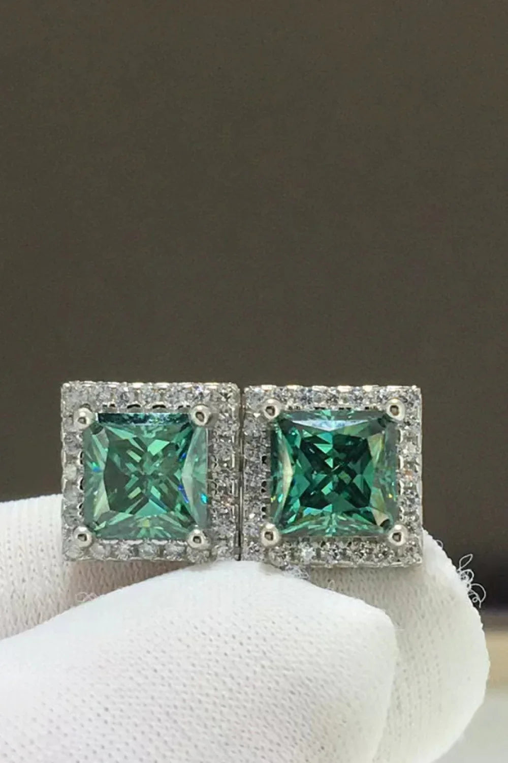 2 Carat Moissanite Square Stud Earrings - VAleG