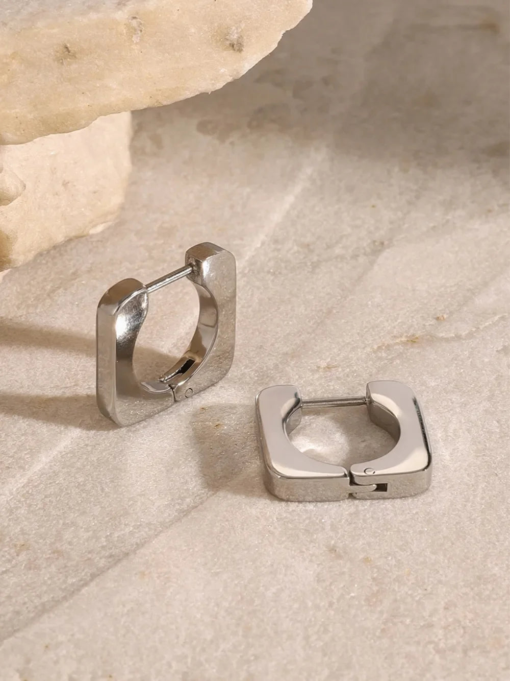 18K Gold-Plated Stainless Steel Square Earrings - VAleG