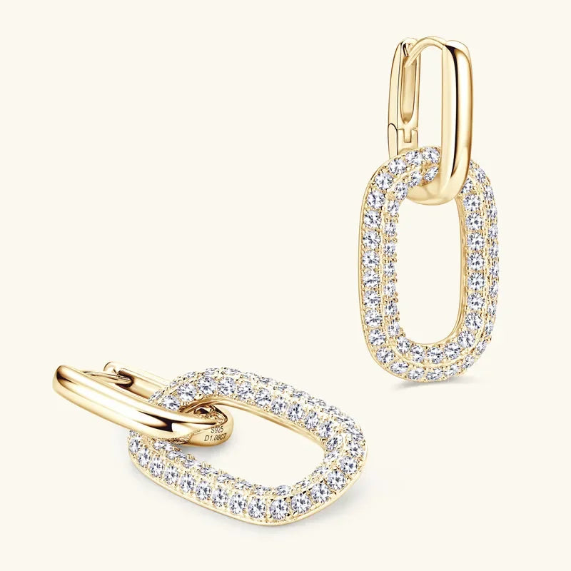 2.16 Carat Moissanite 925 Sterling Silver Earrings - VAleG