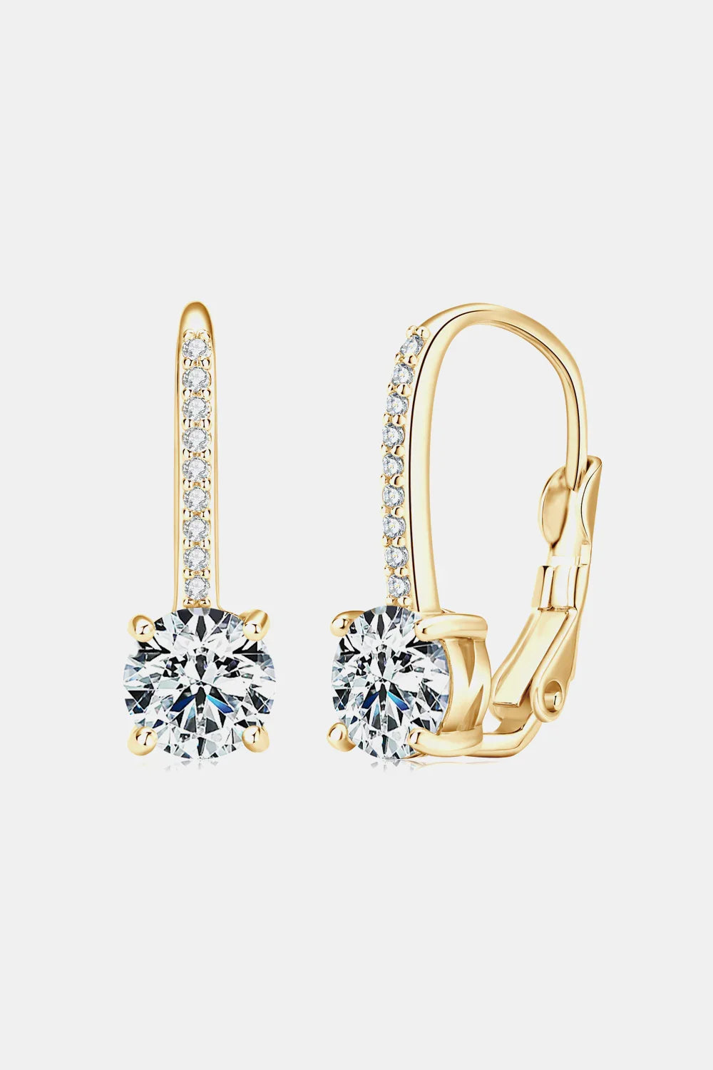 2 Carat Moissanite 925 Sterling Silver Earrings - VAleG