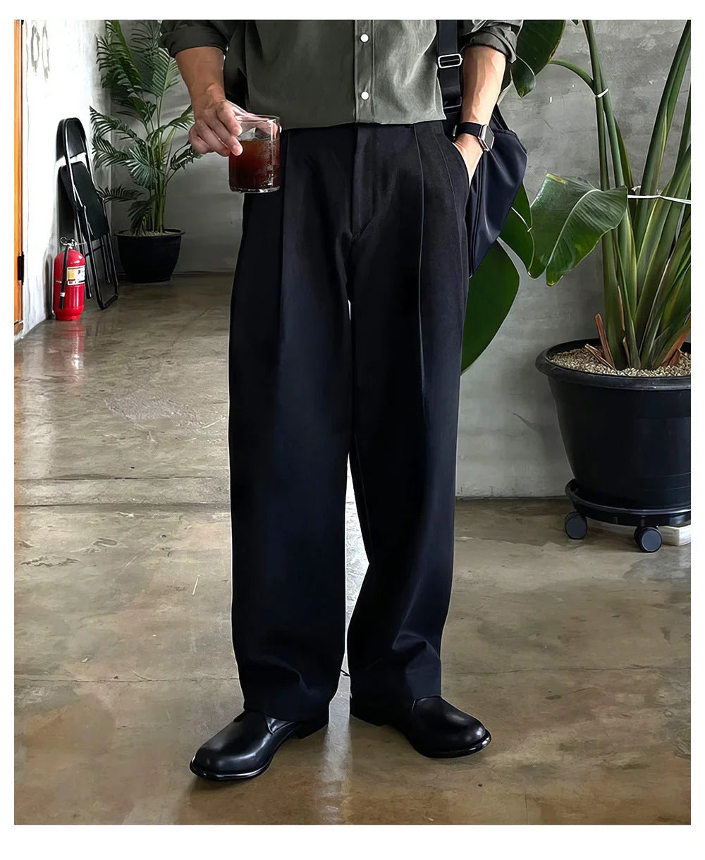 Men's Casual All-matching Wide Leg Suit Pants - VAleG