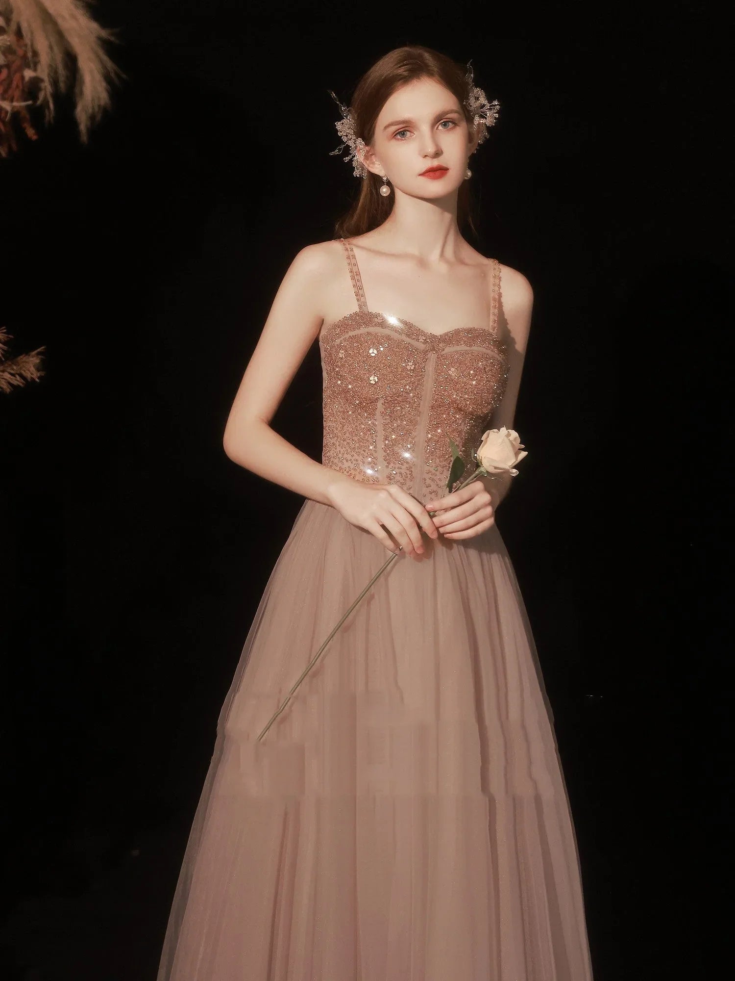 Golden Suspender Dress Female Dinner - VAleG
