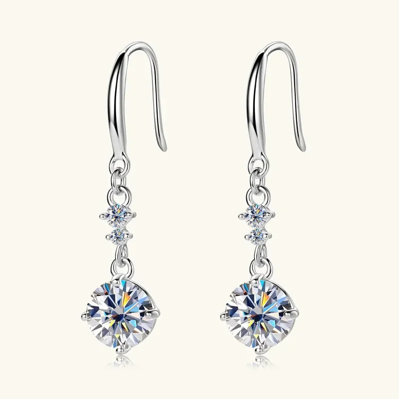 2 Carat Moissanite 925 Sterling Silver Earrings - VAleG