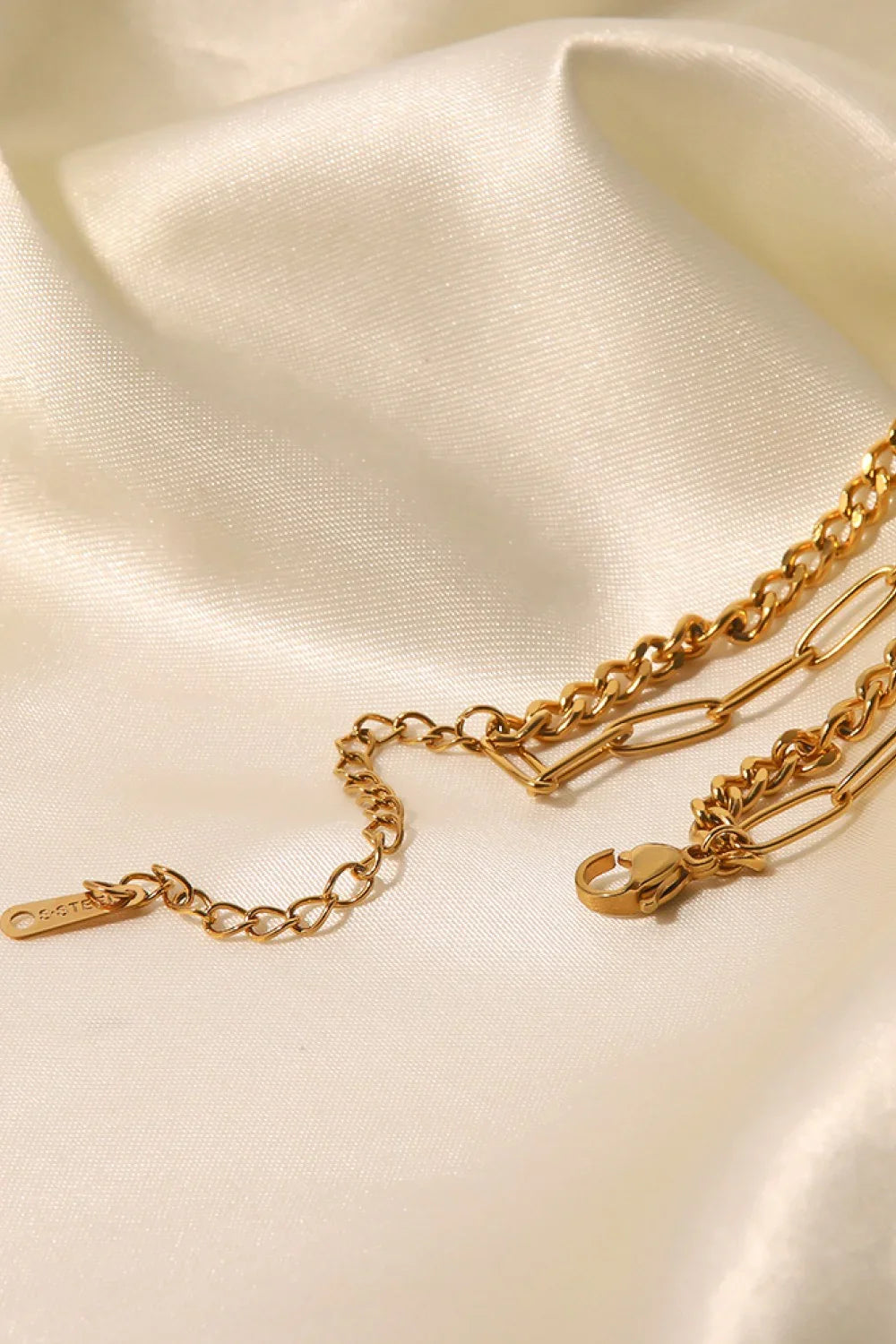 18K Gold Plated Layered Chain Necklace - VAleG
