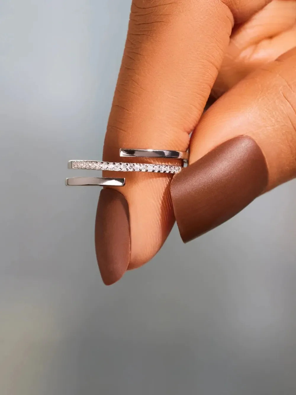 925 Sterling Silver Inlaid Zircon Ring - VAleG