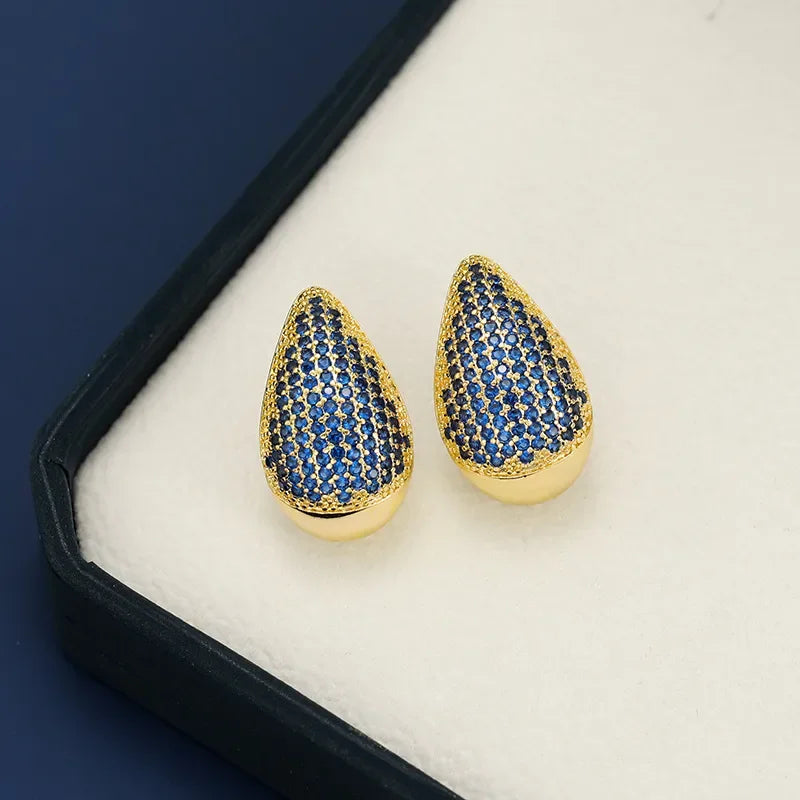 18K Gold-Plated Zircon Teardrop Earring - VAleG