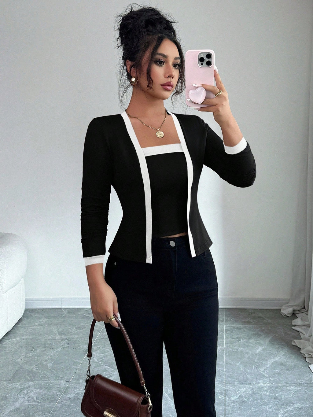 Cardigan, giacca e gilet, set due pezzi