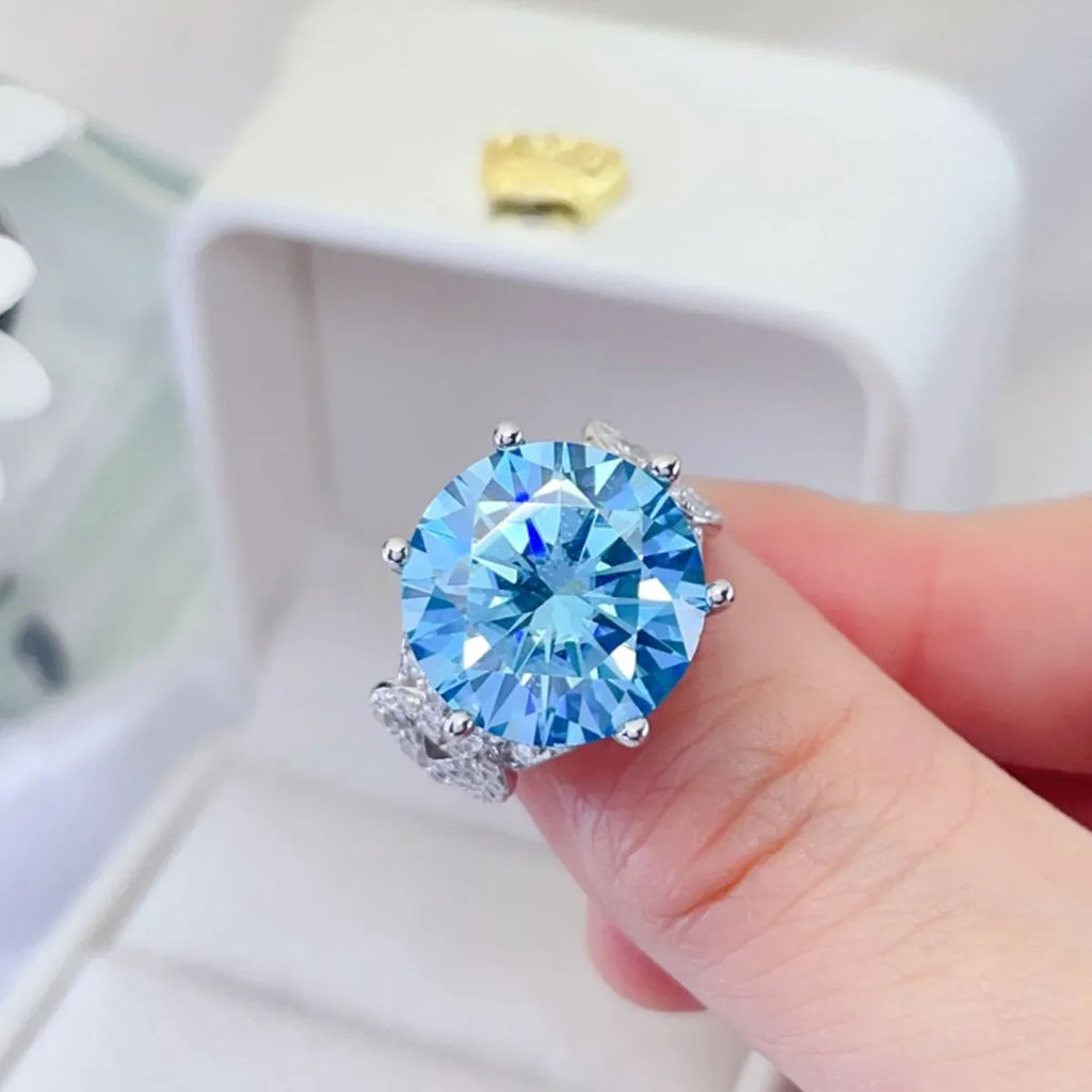 10 Carat Moissanite 925 Sterling Silver Ring - VAleG